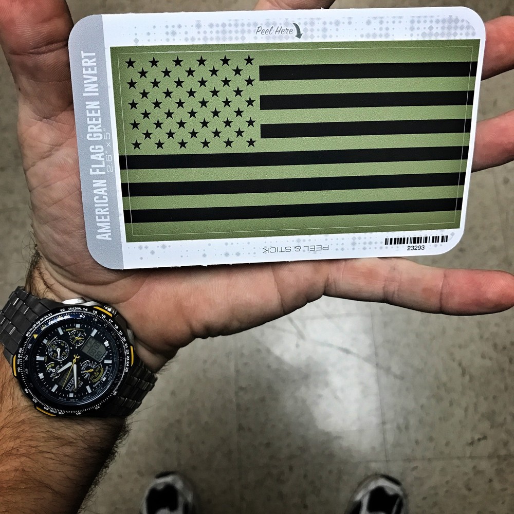 American Flag Inverted Green - Sticker