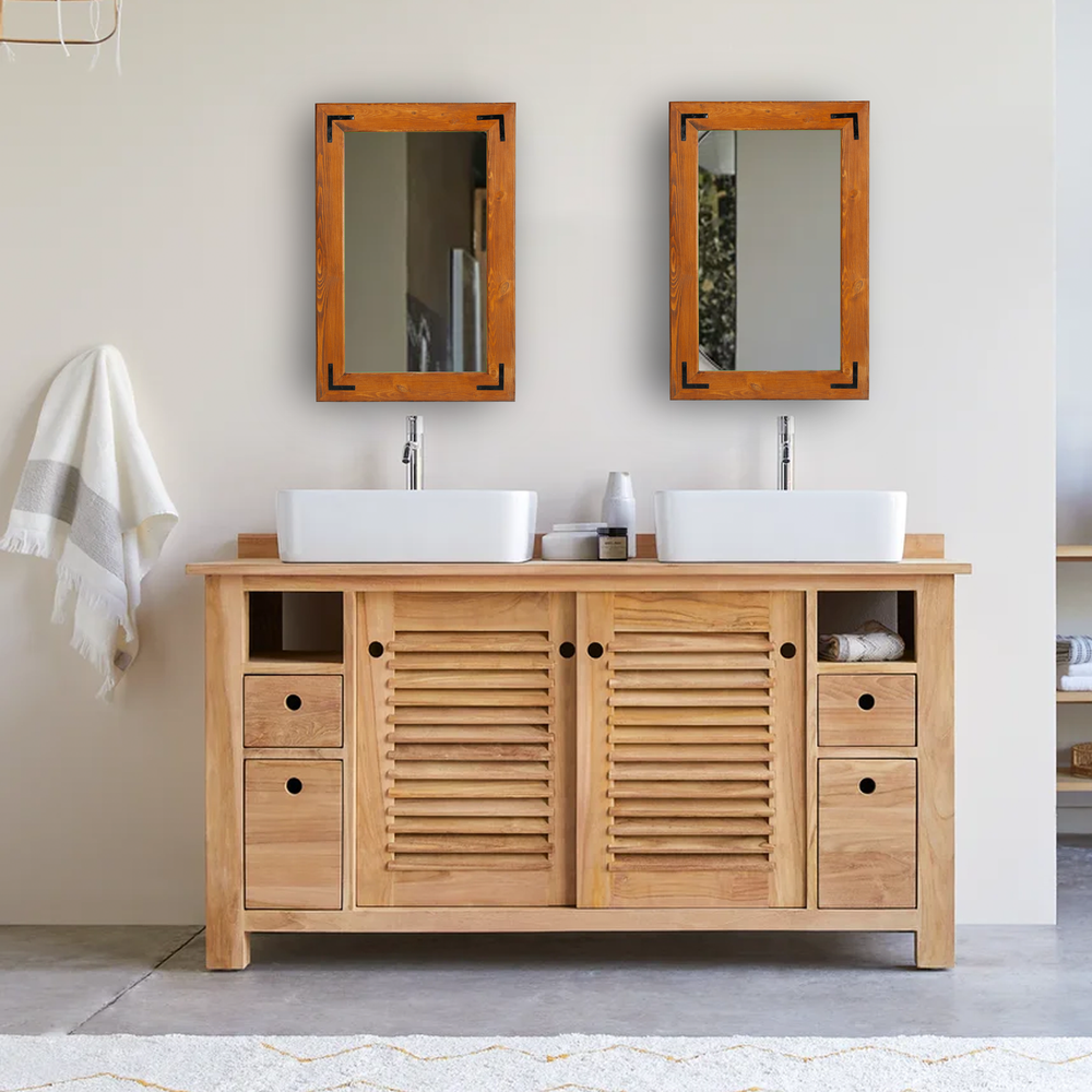 PETRA Rustic Wood Framed Mirror