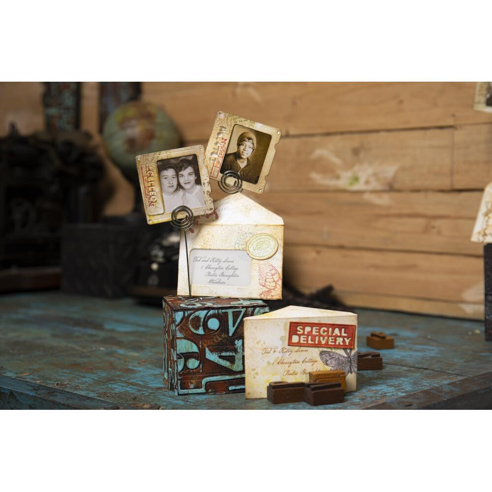 Sizzix / Tim Holtz Thinlits Dies Postale 665927 49 dies Envelope Card Stamps