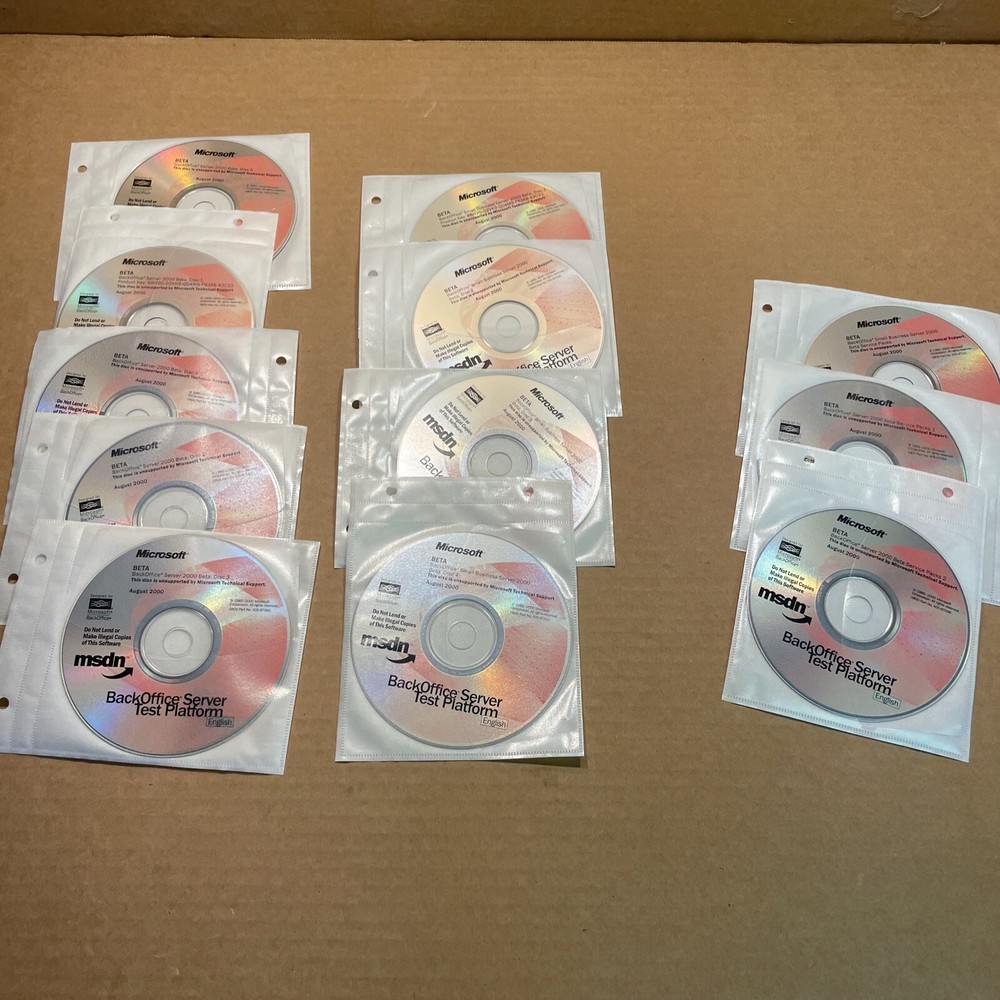 12 CD MSD Microsoft BackOffice Server Test Platform Server 2000 Small Business