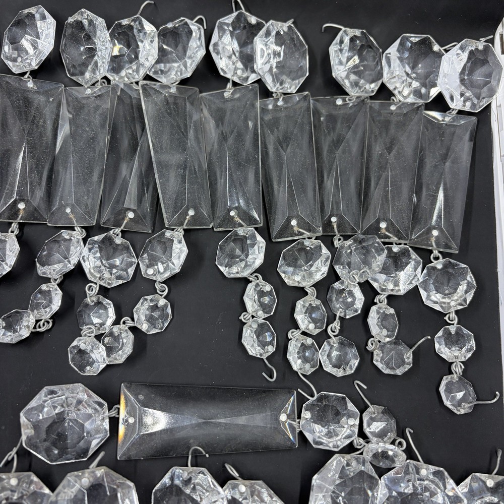 VTG 31 Strands Rectangular & Octagon Prisms Crystal Chandelier Replacement 155