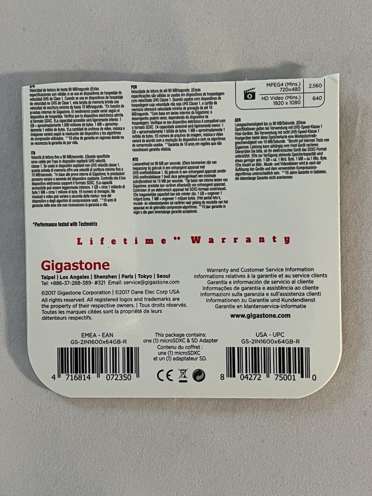 Gigastone Micro SD Adapter NEW DOES NOT have a SD Card