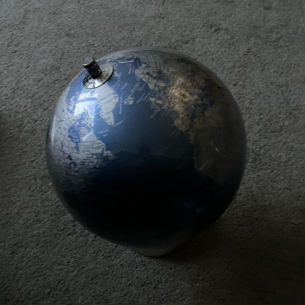 replogle 12” Globe Blue Silver Chrome Base Earth Desk Tabletop Decor  S33
