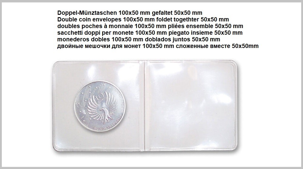 500 Safe 1303 Double Coin Pockets 100x50 / 50x50mm