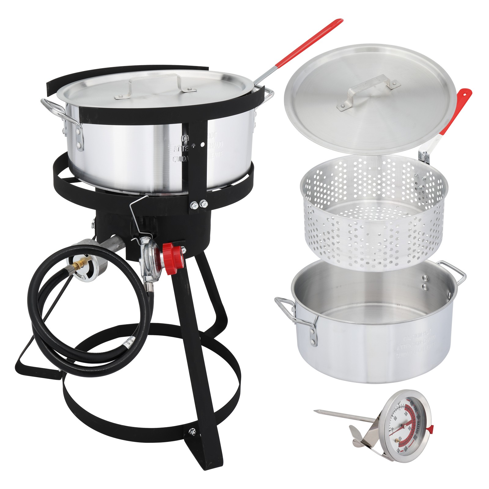 Propane 10QT Fish Fryer Boiler Steamer Set 55,000BTU Burner Outdoor Seafood