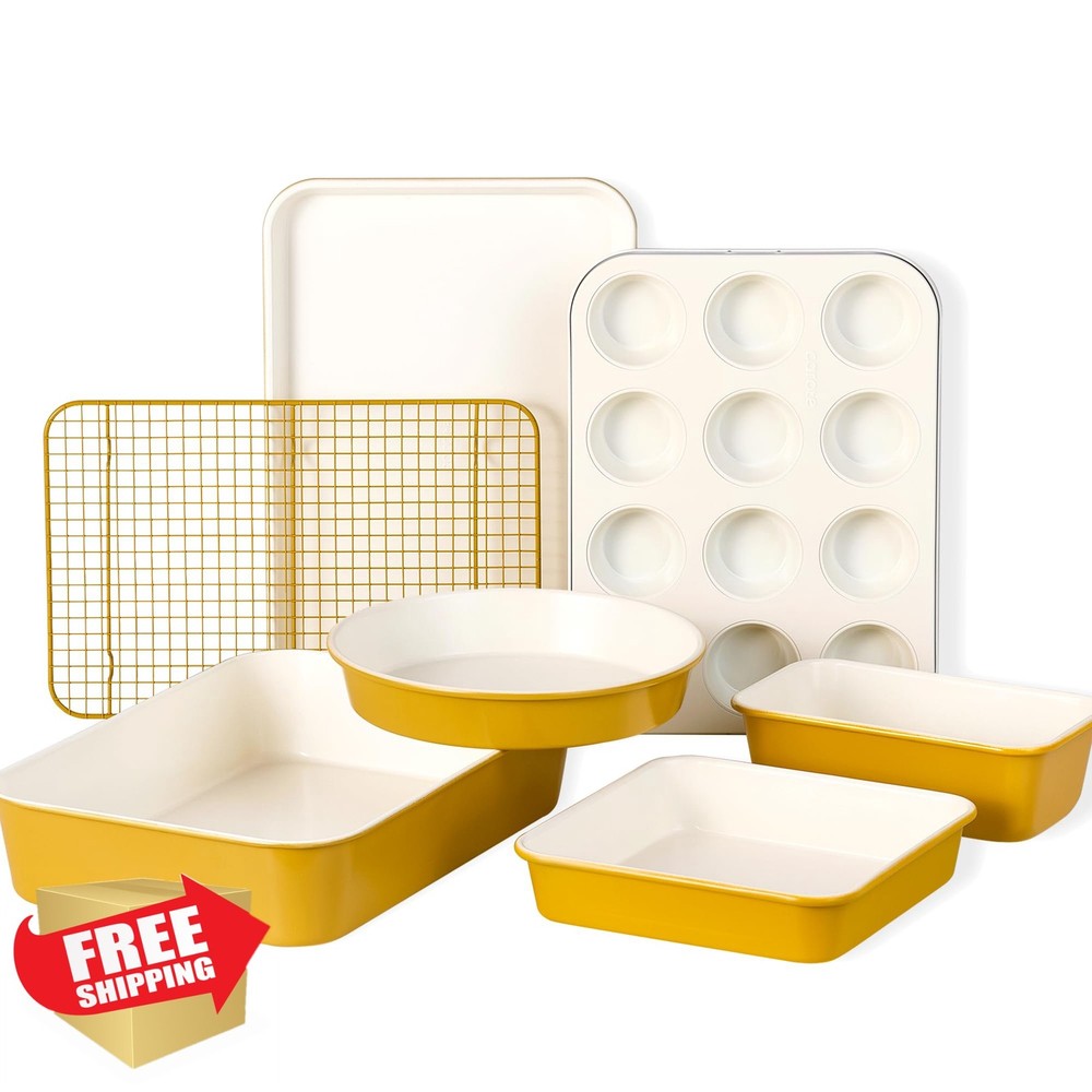 CAROTE 7pc Ceramic Bakeware Set Nonstick Toxin-Free