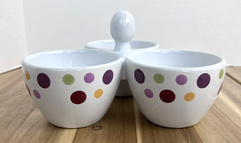 Pampered Chef Simple Additions Dots Trio Condiment Server Retired