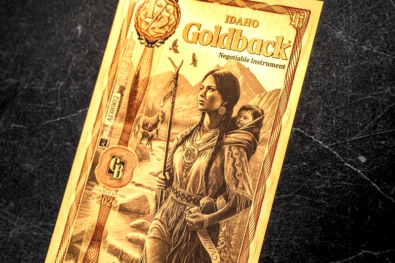 1/2 IDAHO ALPHA GOLDBACK AURUM 24K GOLD NOTE 1/2000 OZ .999 GOLD BU PRE SALE 🔥