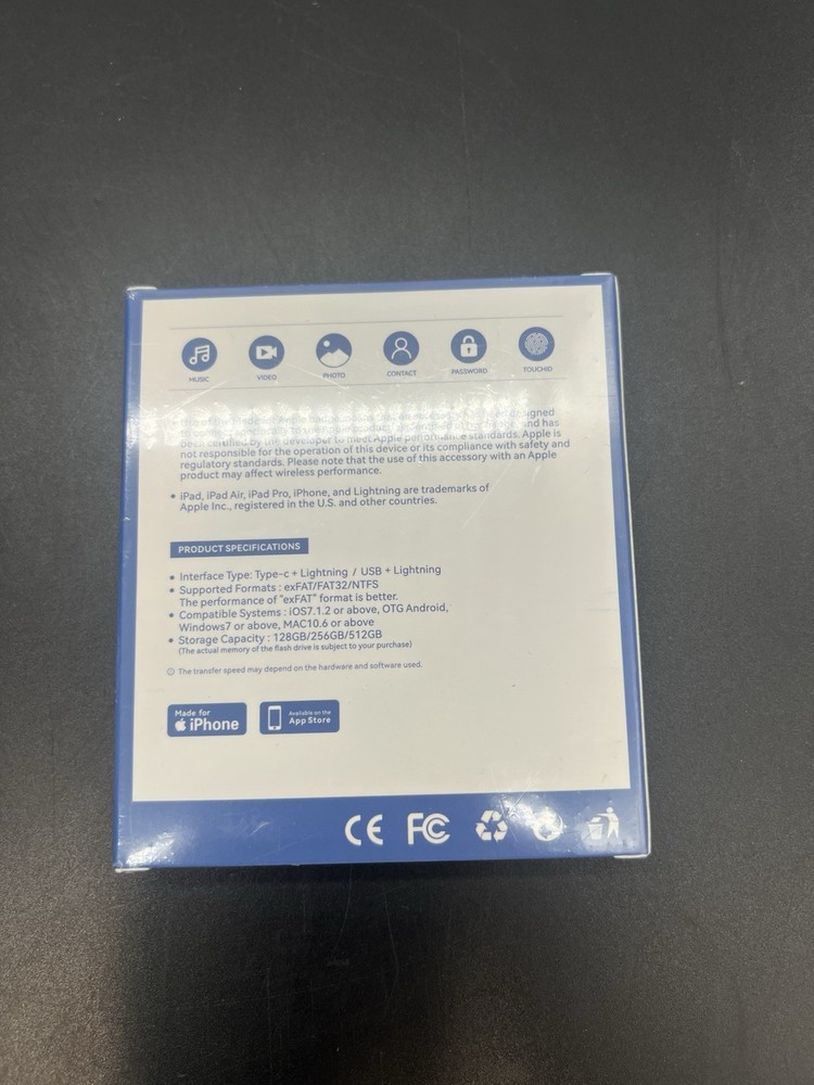 MFI Certified 512GB LightningFlash Drive USB+LIGHTNING