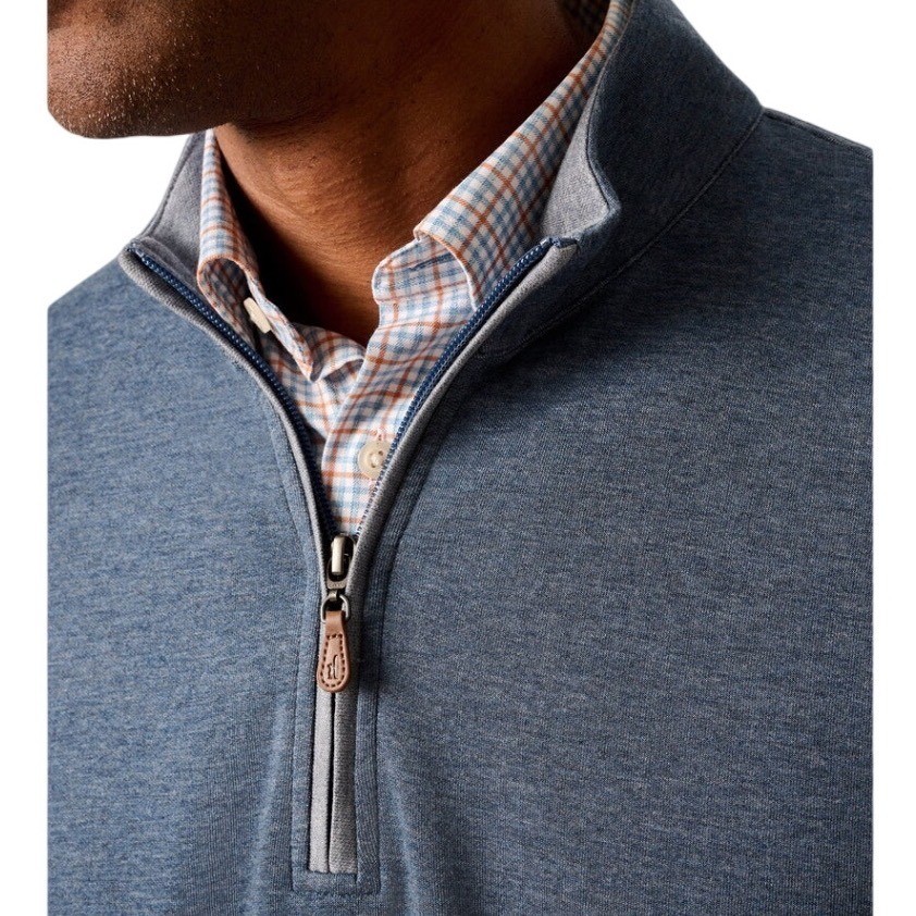 Johnnie-O Quarter Zip Sully Pullover Medium Blue Heather Golf Sweater Size M