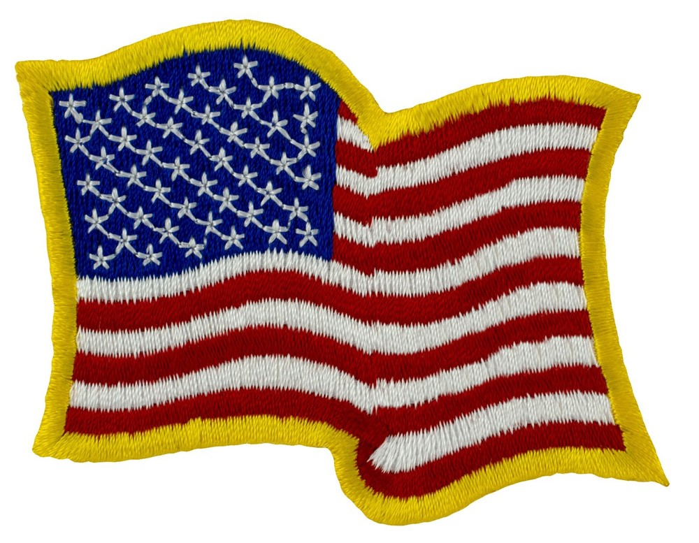 Waving US Flag Patch (142) 3" x 2 1/2" Embroidered Patch 31114