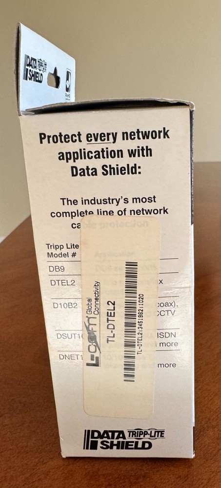 Tripp-Lite Data Shield Network Surge Suppressor, Model: DTEL2, brand new