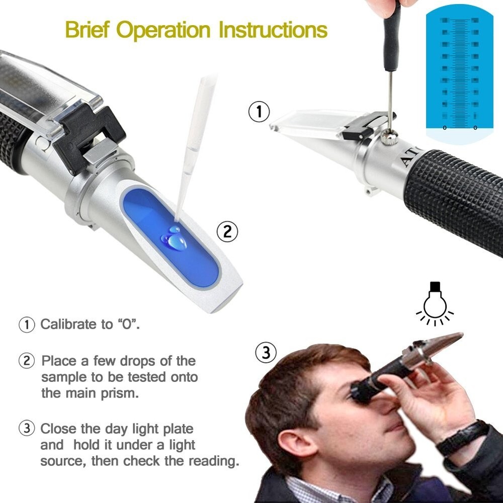 Brix Refractometer with ATC - Accurate Dual Scale Hydrometer for Homebrewing