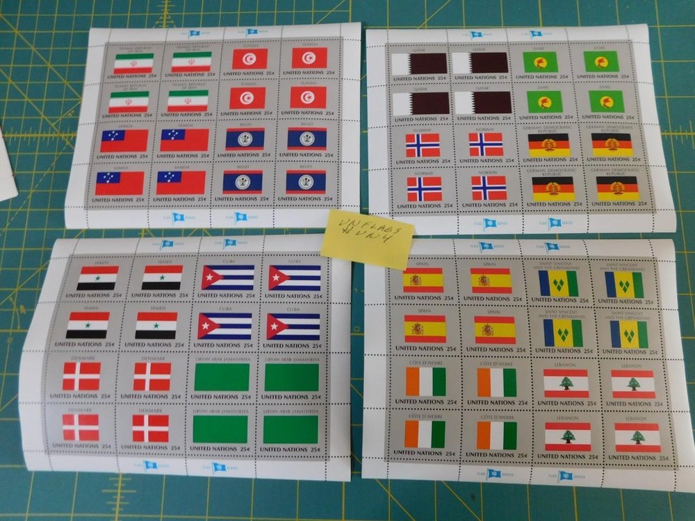 UN FLAG SERIES, 8 DIFFERENT SHEETS, MNH, ITEM # UN4