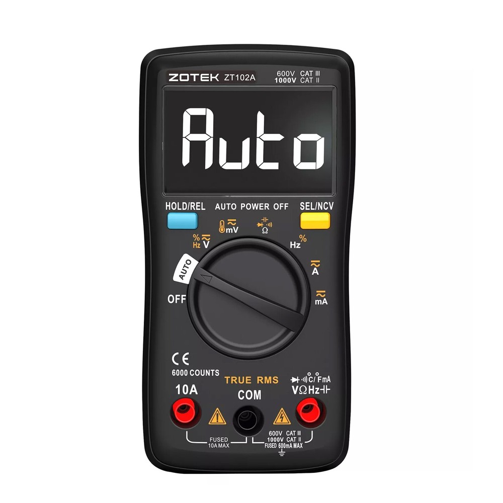 Auto Range TRMS 6000 Counts Voltmeter Ohm Meter Tester Digital Multimeter Tester