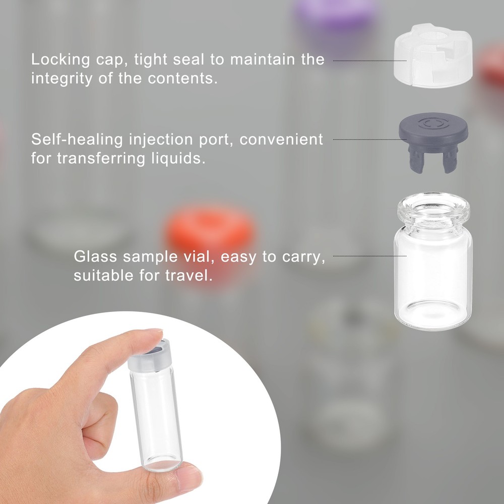 5ml Clear Glass Sample Vials, 20Pcs Small Liquid Bottles, Gray