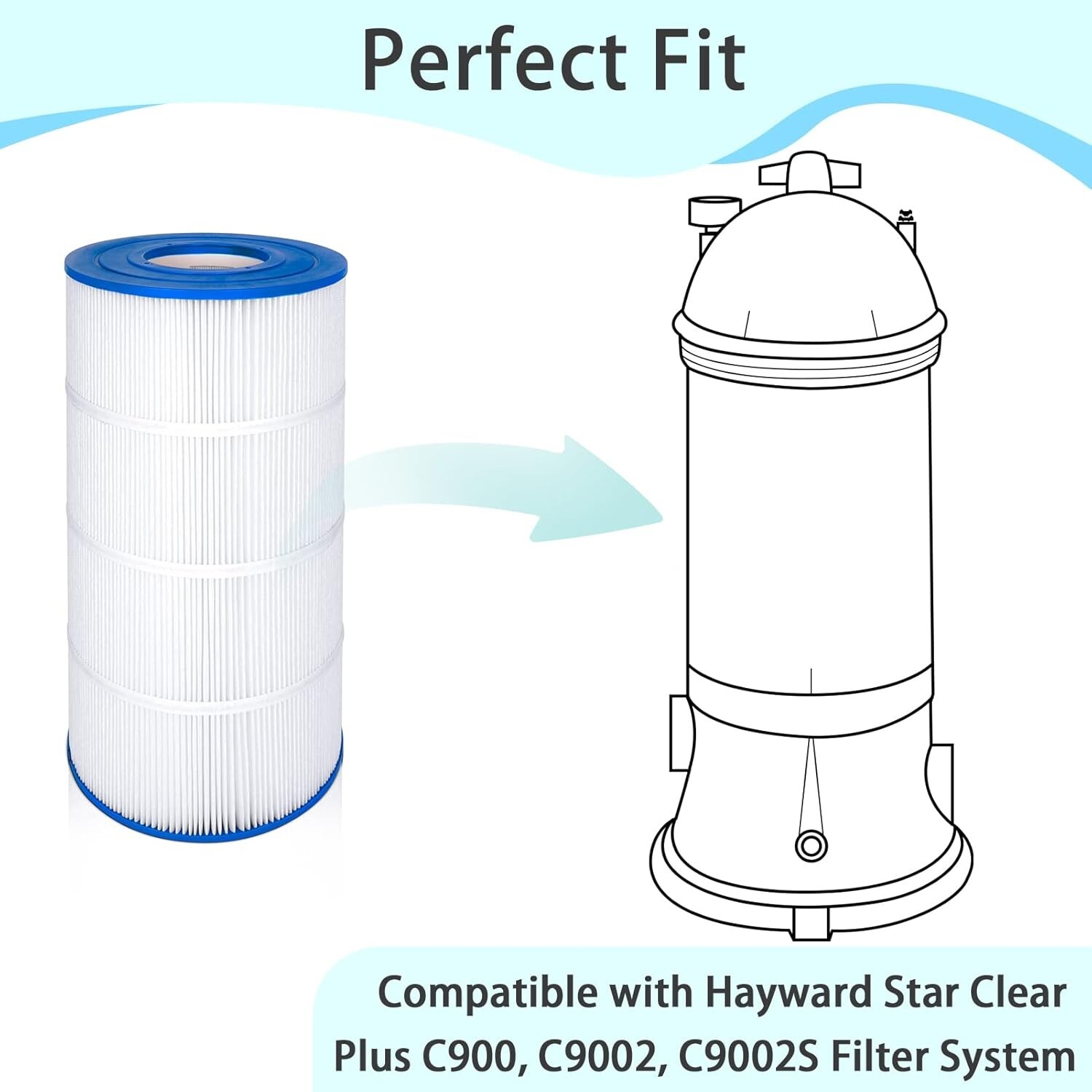 PA90 Pool Filter for Hayward C900, C9002, CX900RE, Unicel C-8409, Filbur FC-1292