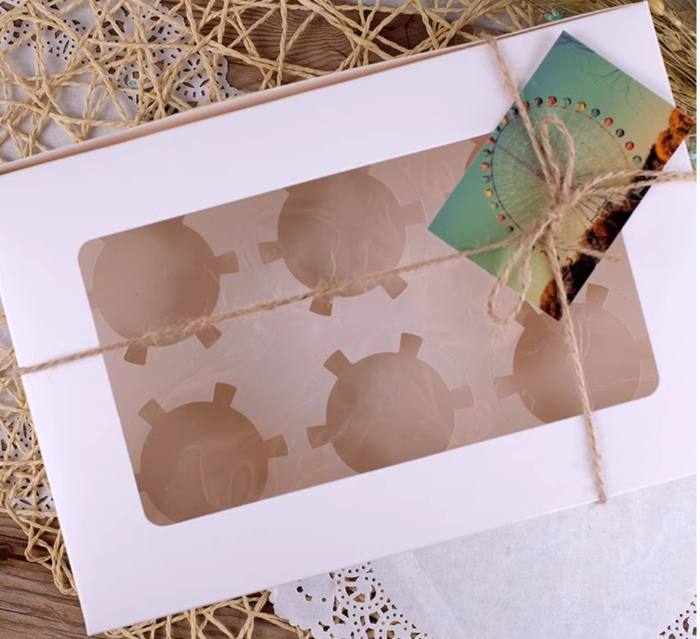 5 Pack Cupcake/Muffin Cases With Tray Bottom, 6 Grids Per Pack With Clear Window