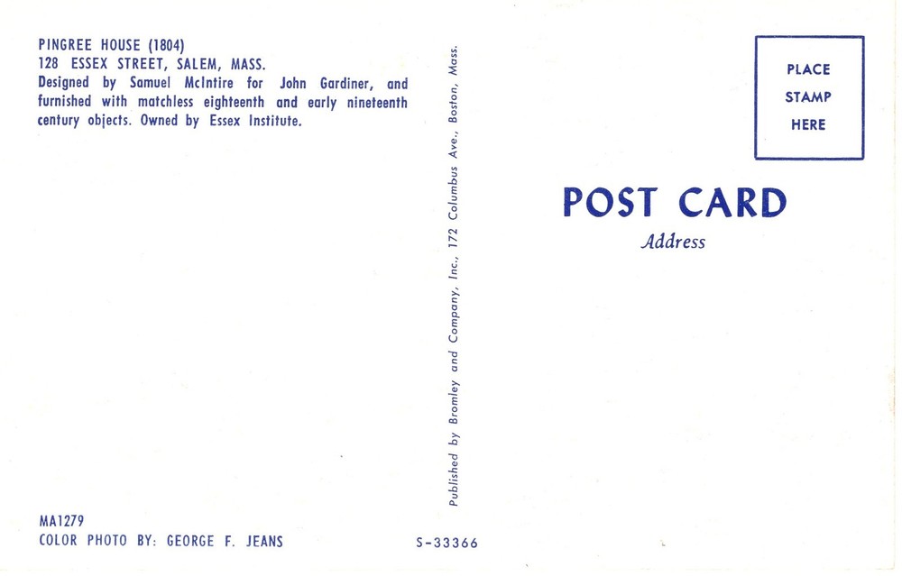 PINGREE HOUSE, SALEM, MA - PC4400