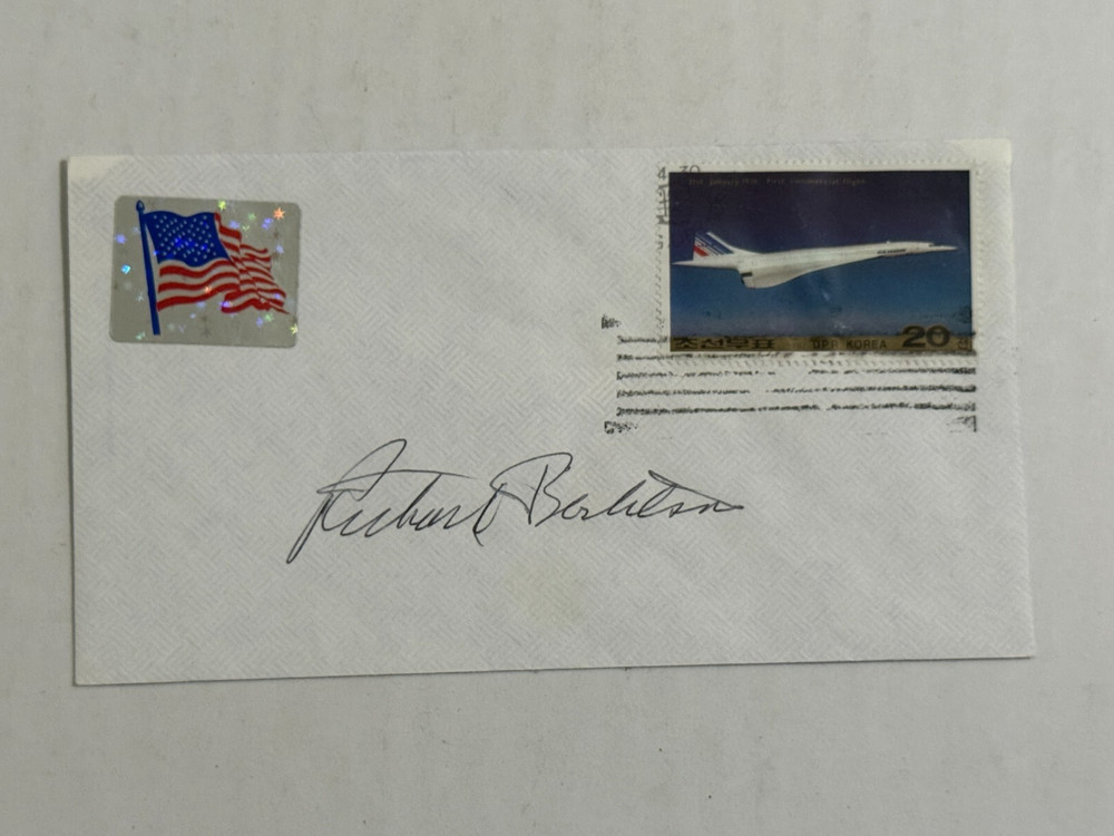 Richard Bertelson WWII War USAAF Fighter Pilot Ace Signed Autograph Envelope