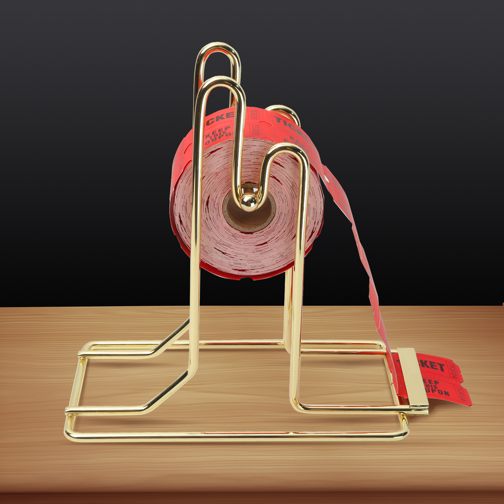 Brass Raffle Ticket Dispenser for Single & Double Roll Raffle Tickets - 2 Pack
