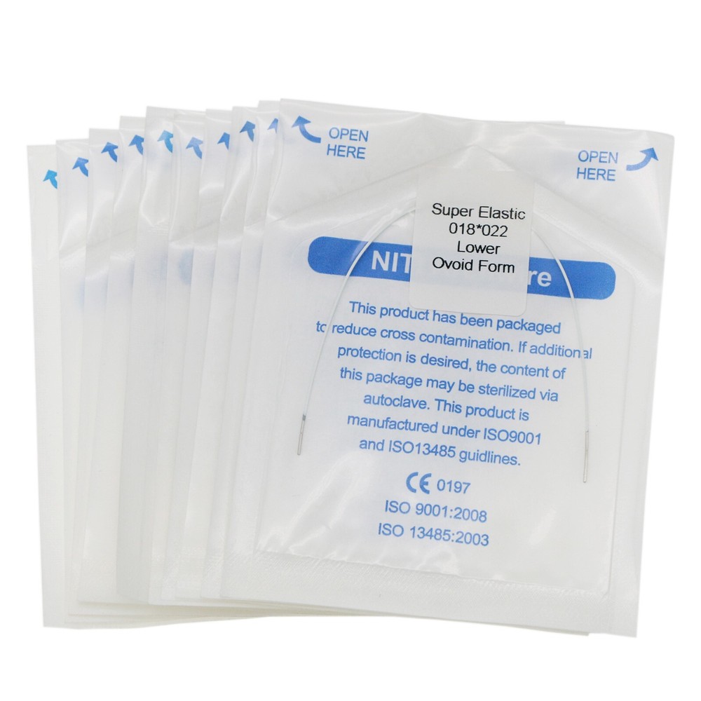 10Pcs Dental Orthodontic Arch Wires Super Elastic White Rectangular Ovoid Form