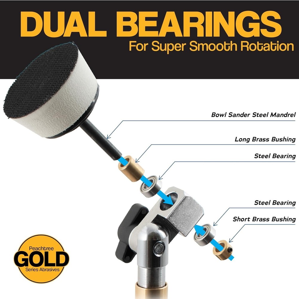 Dual Bearing Bowl Sander with Assorted Discs - Effortless Sanding Solution