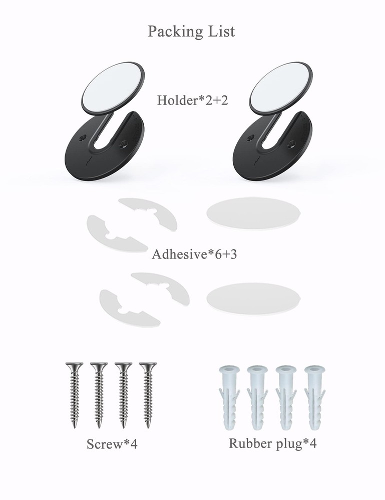 NOTMBESTM Universal Tablet Wall Mount Adjustable 90 Degrees Rotating Black