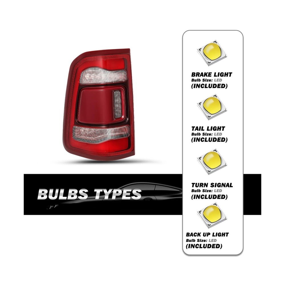 SOCKIR Tail Light Assembly LED Without Blind Spot Type Compatible With 2019-2...