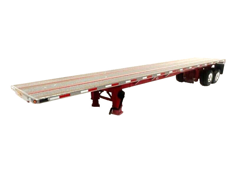 DCP  FIRST GEAR 1/64 SCALE  FLATBED TRAILER SILVER DECK RED FRAME