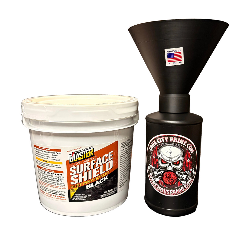 PB Blaster Surface Shield Black Pro Undercoating Gun & Threaded Funnel - 2 Wands