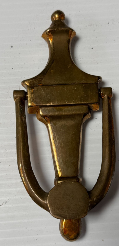 Vintage heavy Solid Brass Door Knocker 6.5" x 2.75"