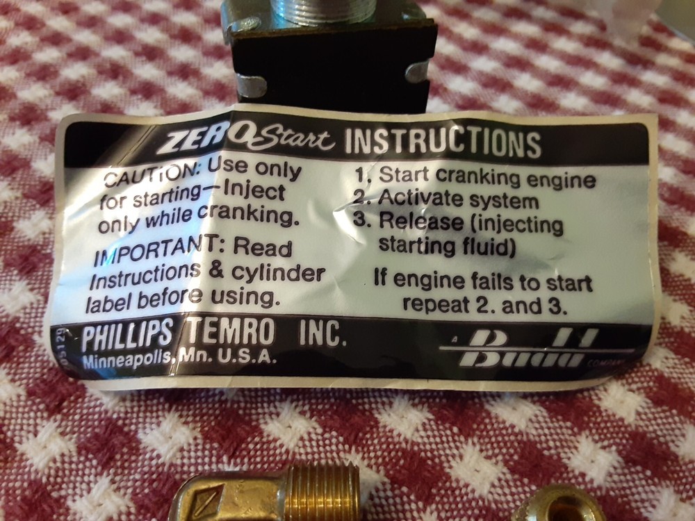 ZeroStart Injecting starting fluid switch Phillips & Temro NOS