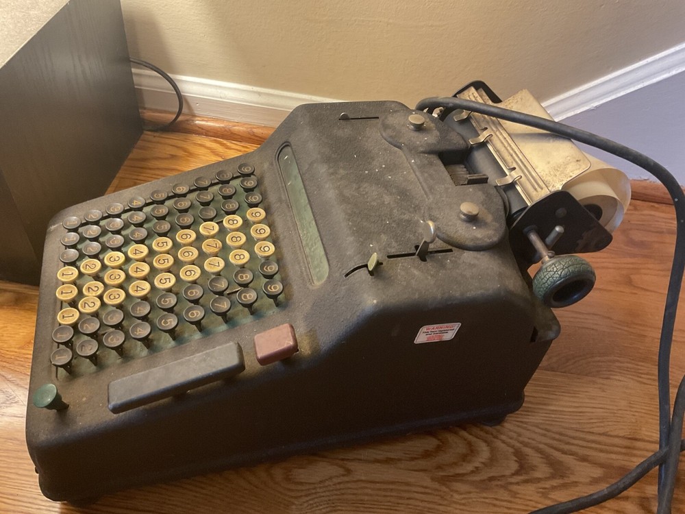 Allen & Wales Model E Adding Machine 1958 Tested Does Turn On