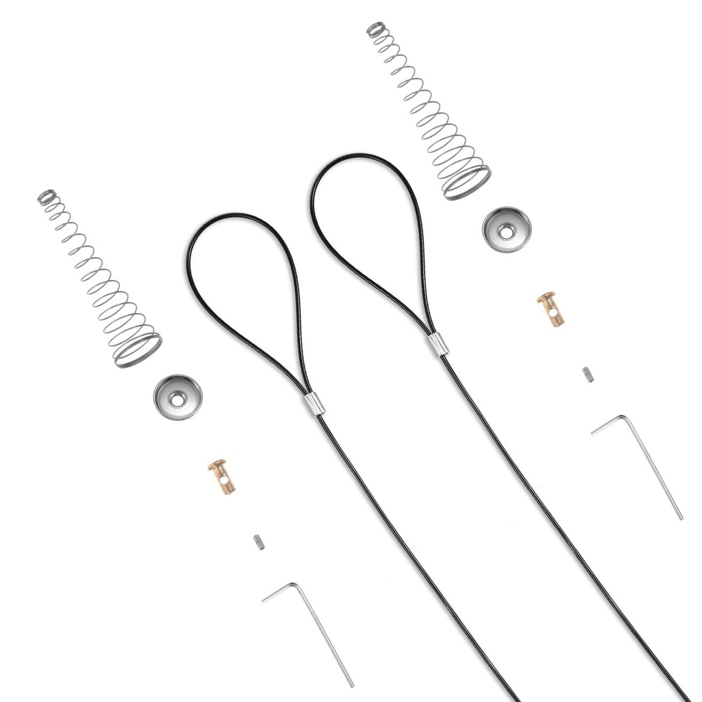 2 Sets Adjustable Black Spring Gate Opener Gate Latch Cable Pull String for M...