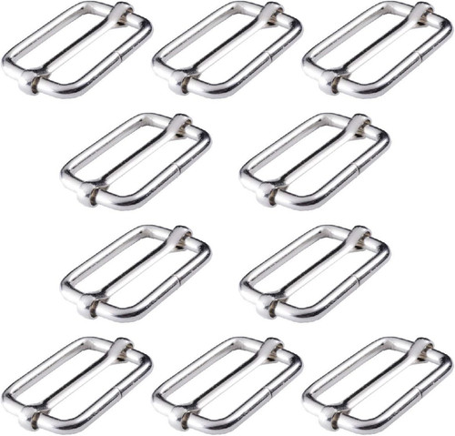 BEADNOVA Adjustable Slide Buckle 1 Inch Triglide Slides Metal Webbing 10 Pcs