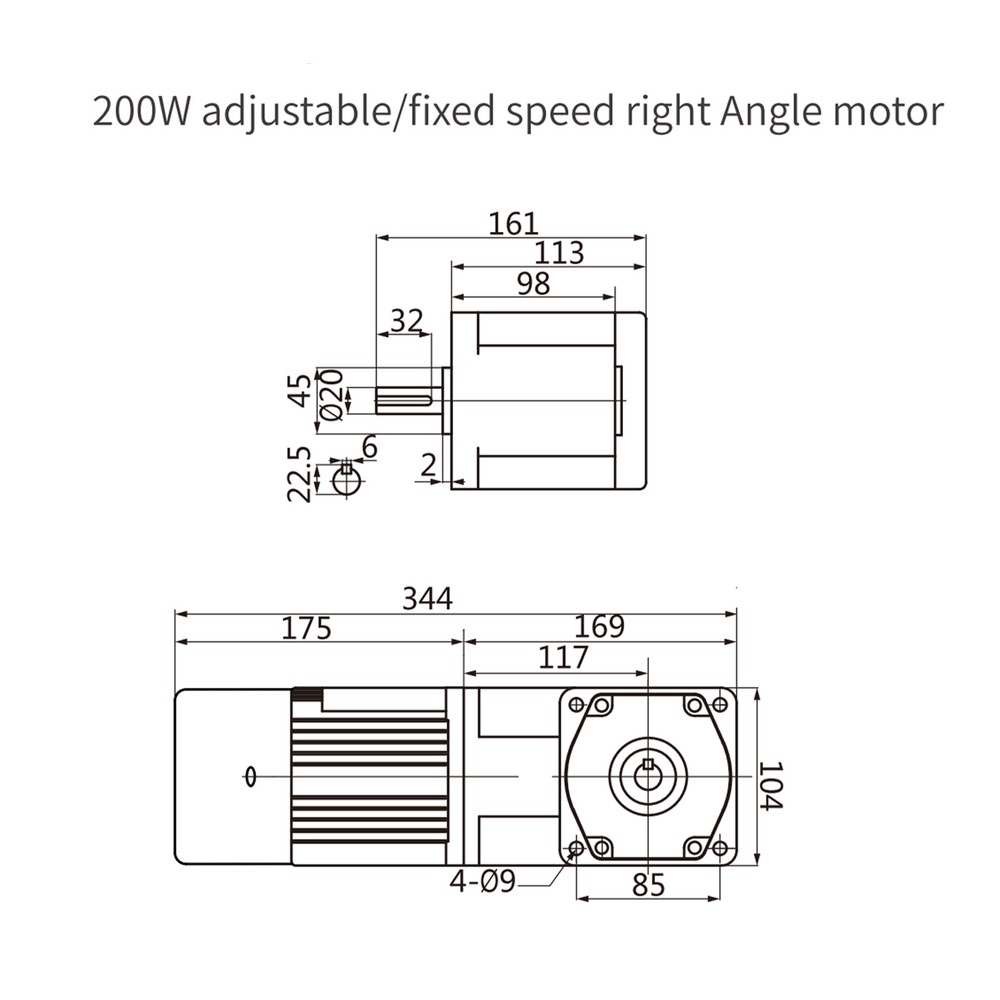 110V 200W Adjustable Speed Reversible AC Gear Reduction Motor with Controller