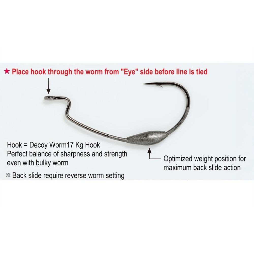 Decoy Worm103 Back Switcher Weighted Offset EWG Hook - Choose Size