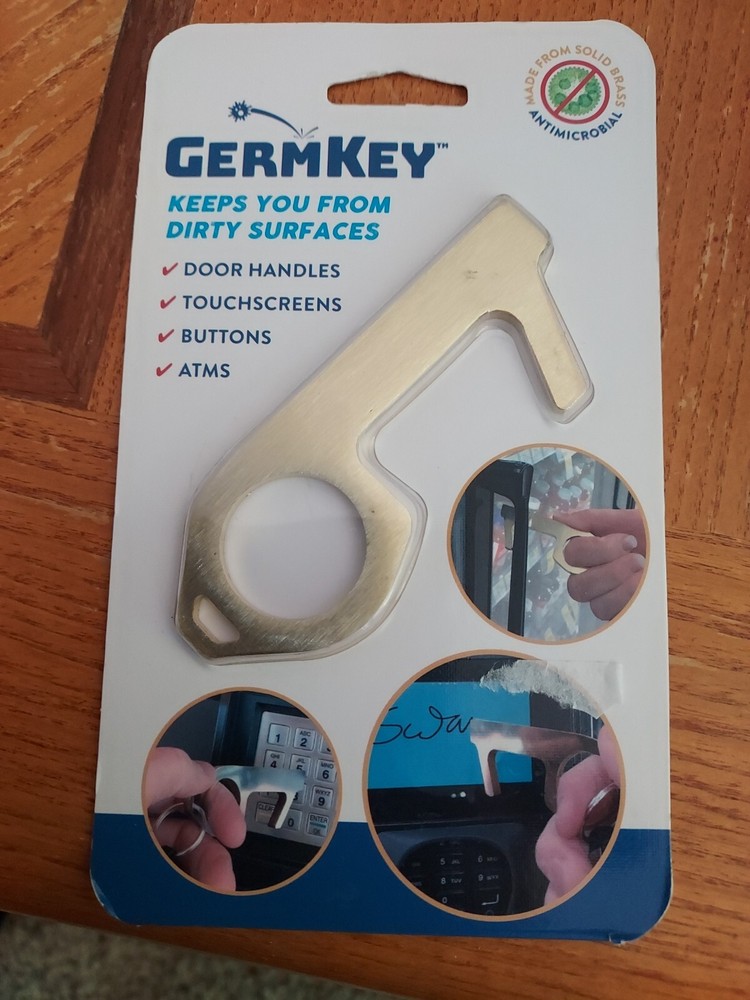 Germ Key - Solid Brass Antimicrobial GermKey - Touch Tool - New in package