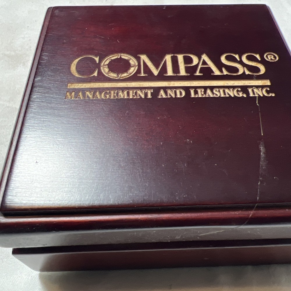 Nautical Compass In Wooden Box