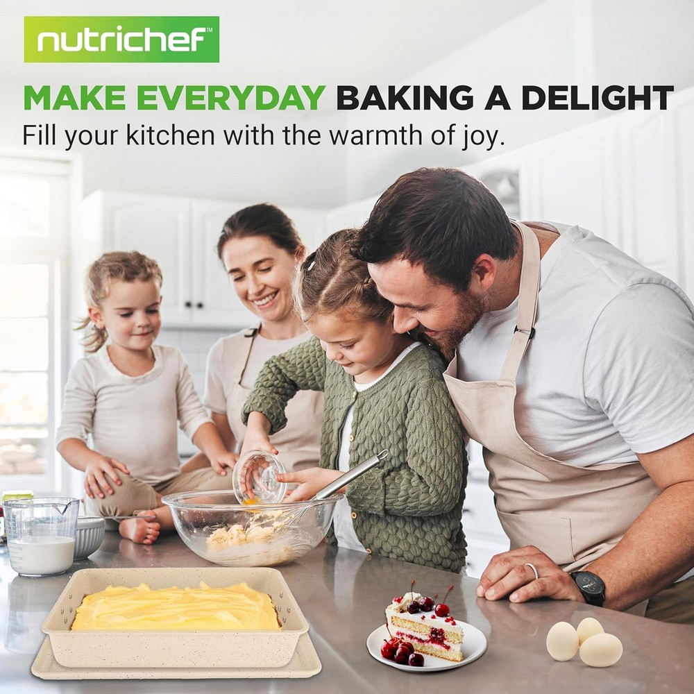 8-Piece Stackable Bakeware Set Carbon Steel Non-Stick Baking Pan Set Includes