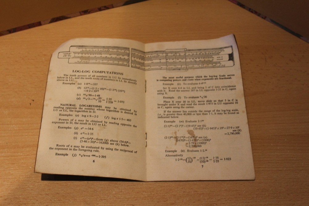 UNIQUE SLIDE RULES "HALF-HOUR" INSTRUCTIONS BOOKLET - CONVERSION TABLE FOR MONEY