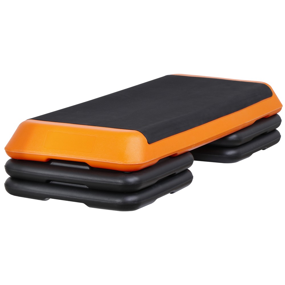 43.1'' Aerobic Exercise Step Platform with Adjustable Risers 4''-6''-8'' Yellow