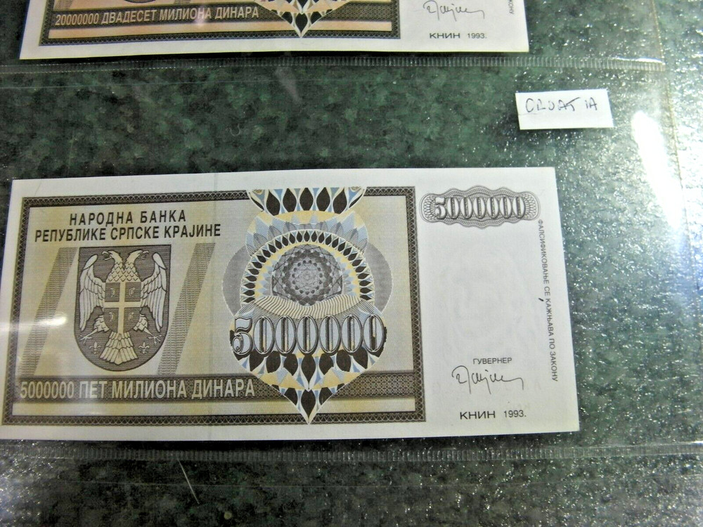 +BANK NOTES WORLD CROATIA 3 NOTES G5
