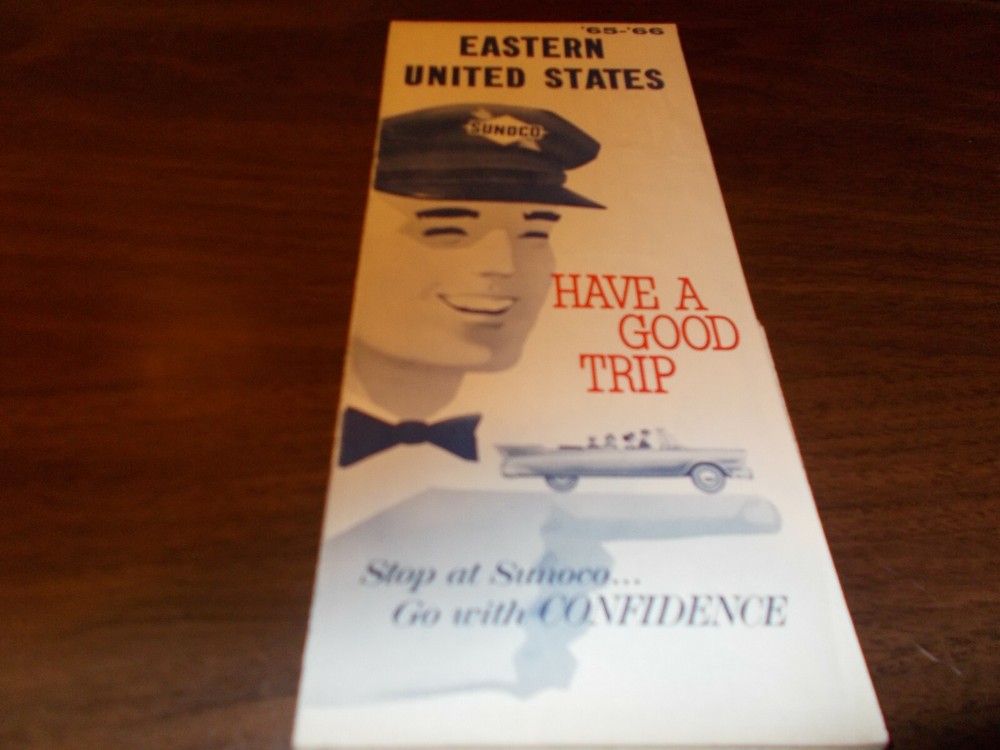 1965/66 Sunoco Eastern US Vintage Road Map