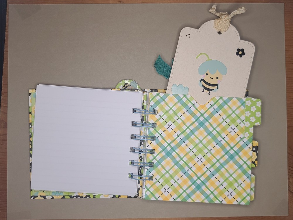 Little cinched journal notebook, Spring, handmade