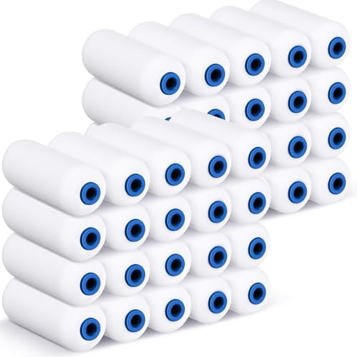 40 Pcs 4 Inch Foam Paint Rollers Mini Paint Roller Covers High Density Small