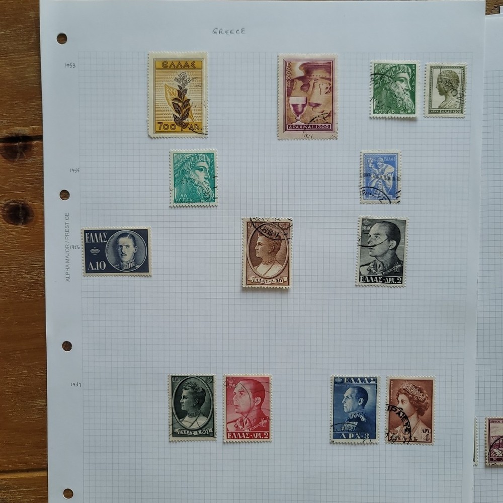 Greece Stamps On 9 Pages