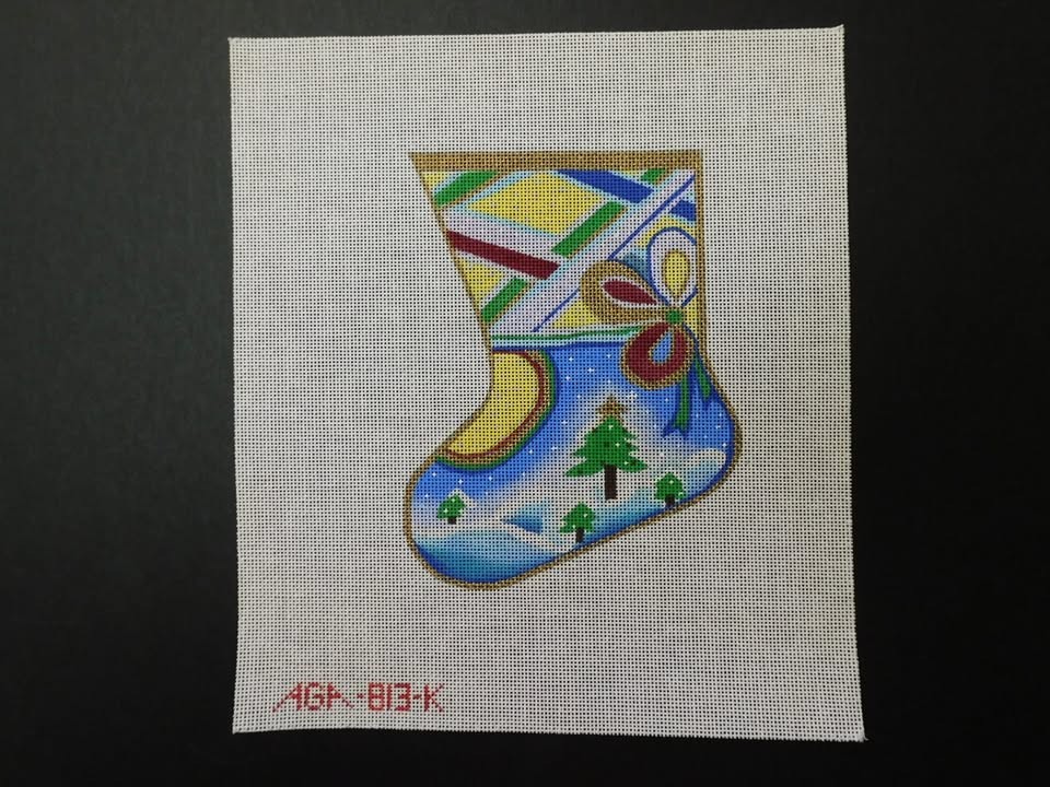 Small Stocking by AGA (CT14) Printed Needlepoint