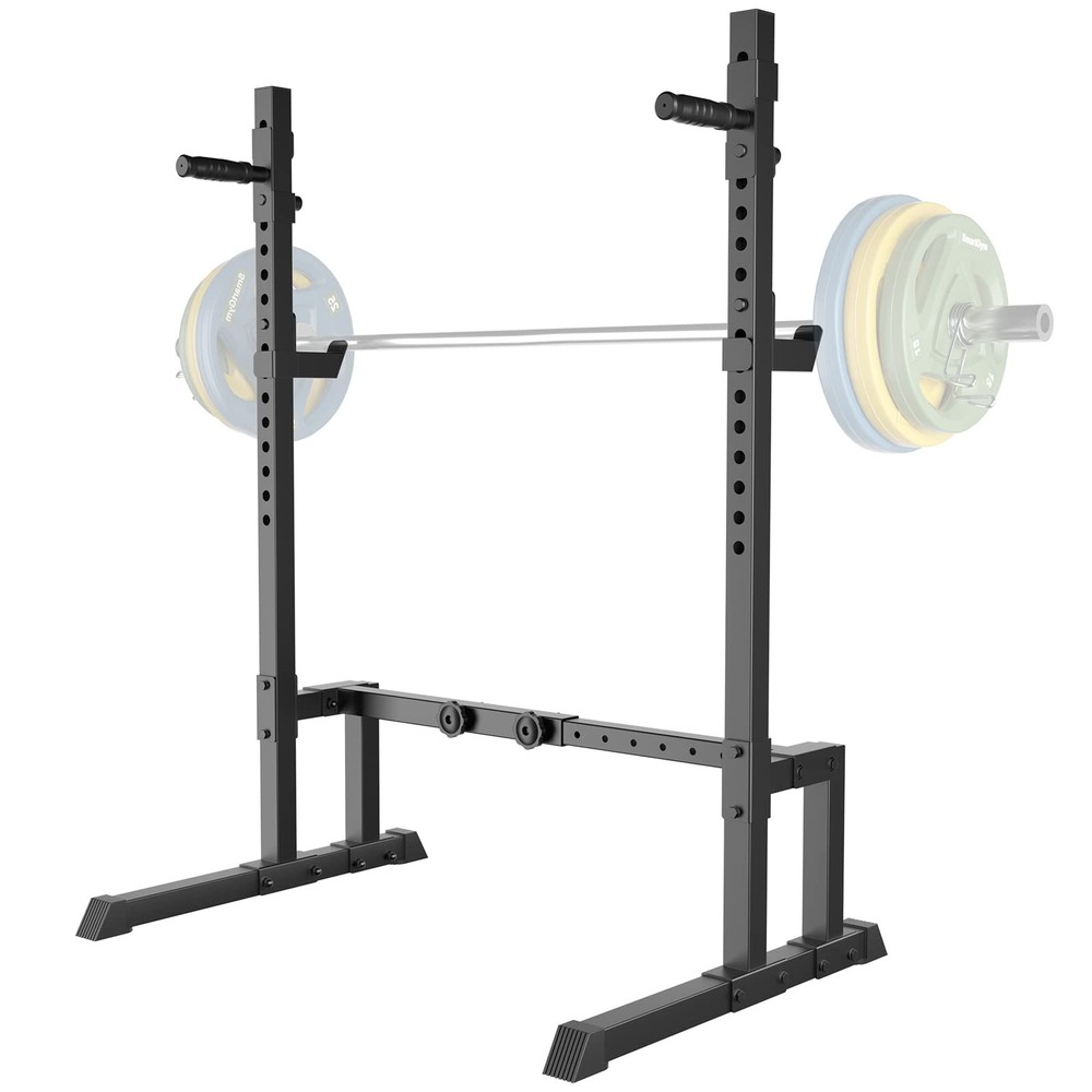 Uboway Barbell Rack Squat Stand Adjustable Bench Press Rack 550LBS Max Load Mult